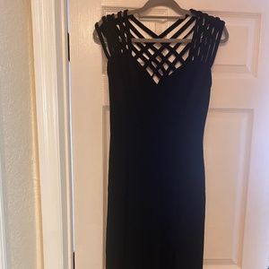 Maxi Dress Black with stripes Sz 14